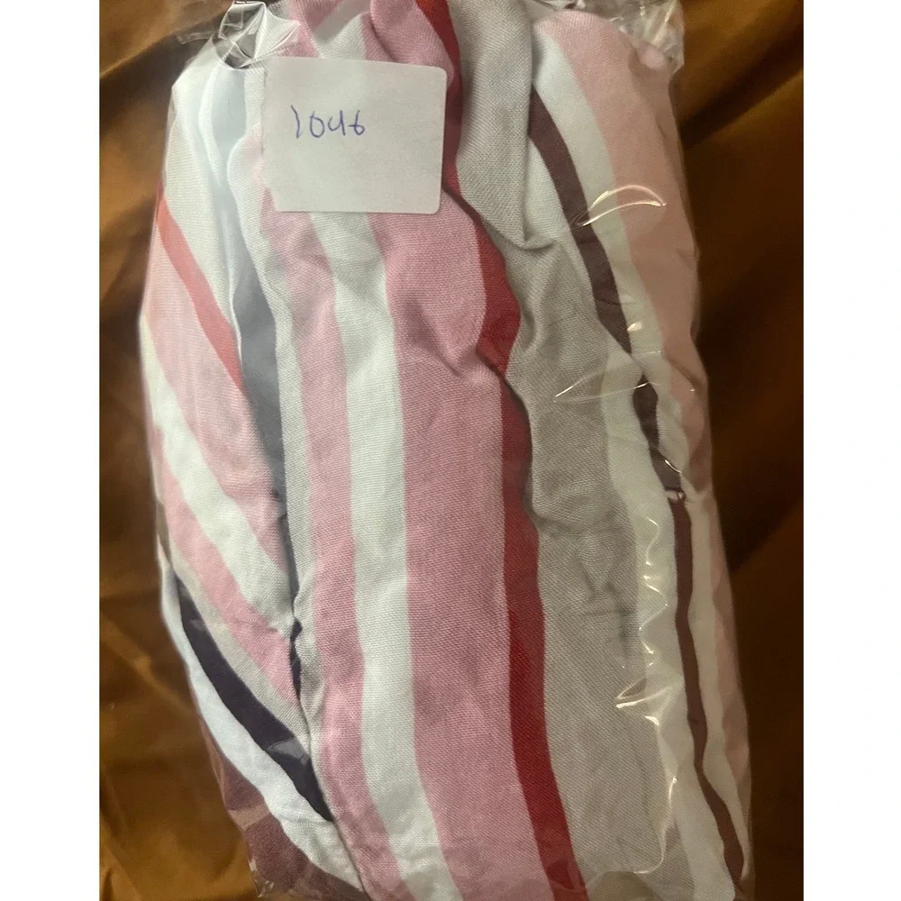 Wm XXS Top Colorful Stripe Rainbow Boho-Chic Blouson Sleeves‎ Tie-Front Festival